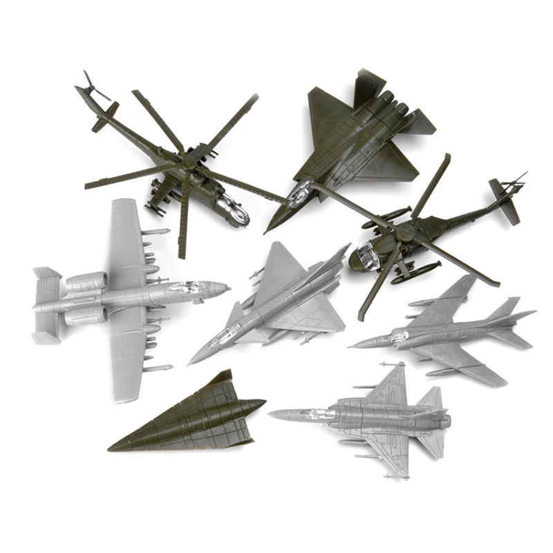 Assemble Fighter Model Toys Building Tool 4D Fighter Blocks Building Airplane Military Model Arms Blackhawks Raptors A14