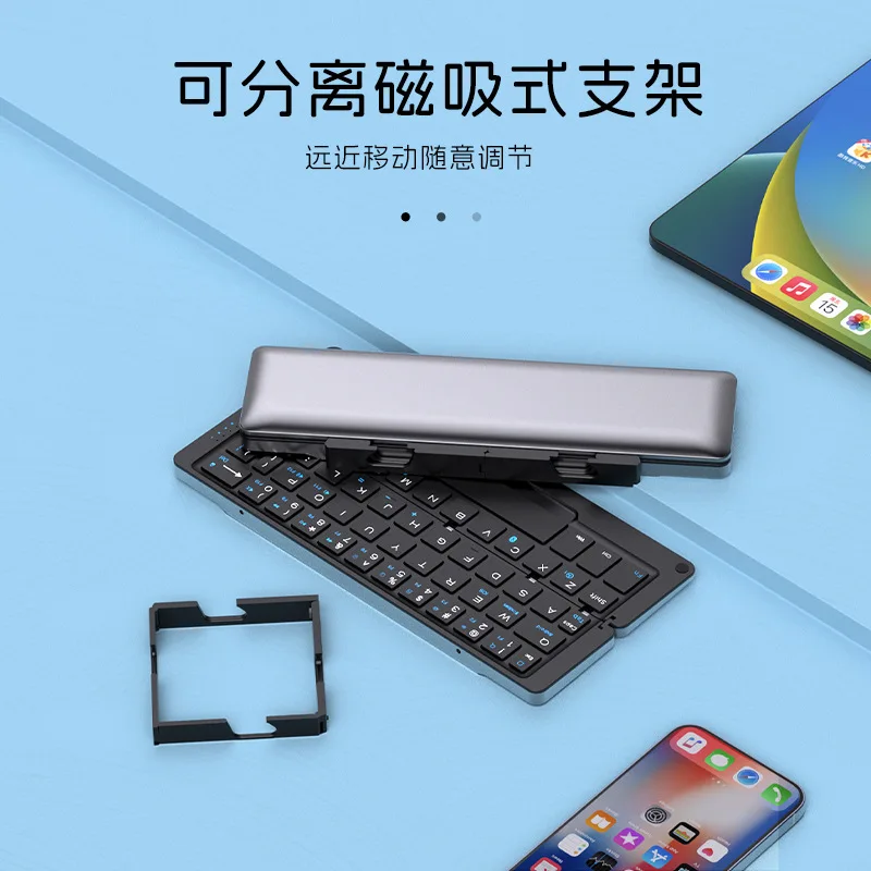 

Rechargeable Bluetooth Foldable Keyboard Aluminum Alloy for Computer Laptop Phone