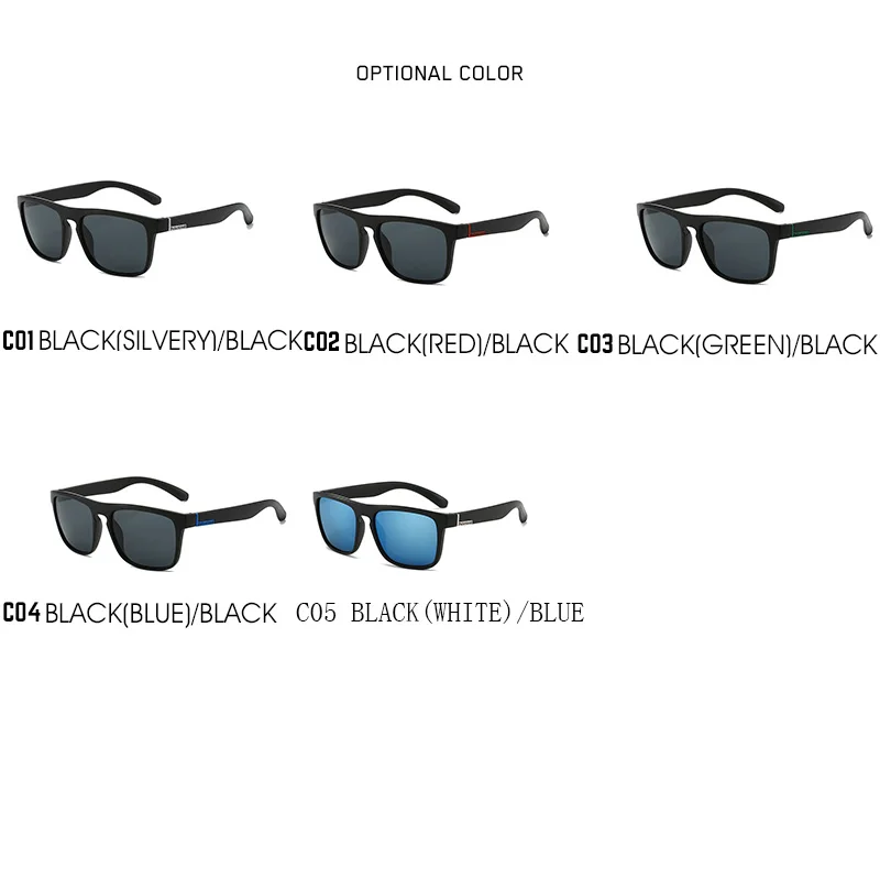 Polarisierte Herren Mode Eckige Sonnenbrille Klassische Marken-Designer-Sonnenbrille Angeln Camping Herren-Brillen – Detail 6