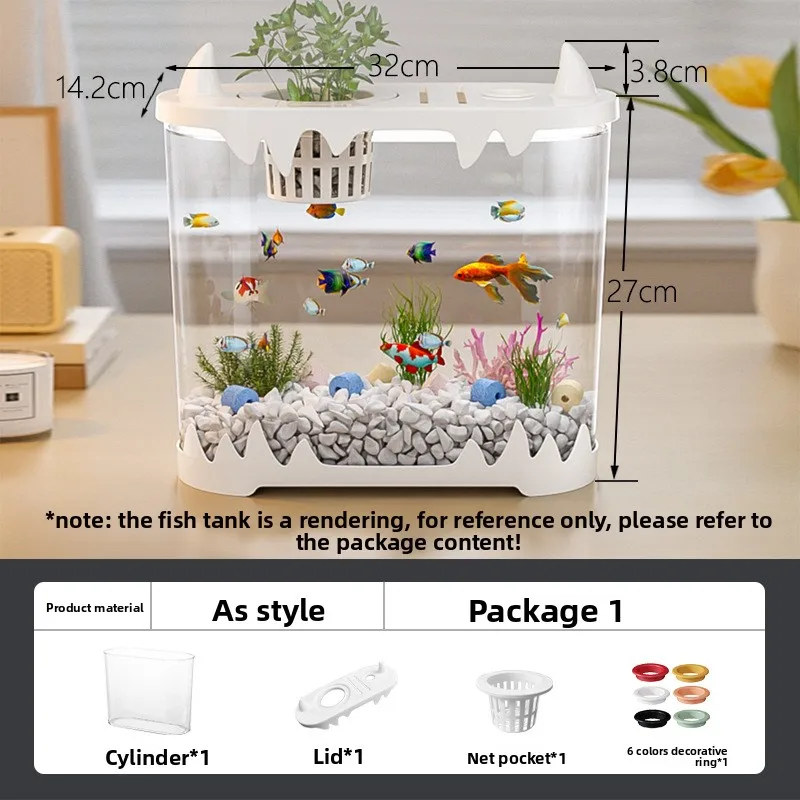 

NEW Aquarium Kit Small Betta Fish Tank For Beginners Desktop Beginner Aquarium Household Fish Bowl For Betta Tortoise Frog