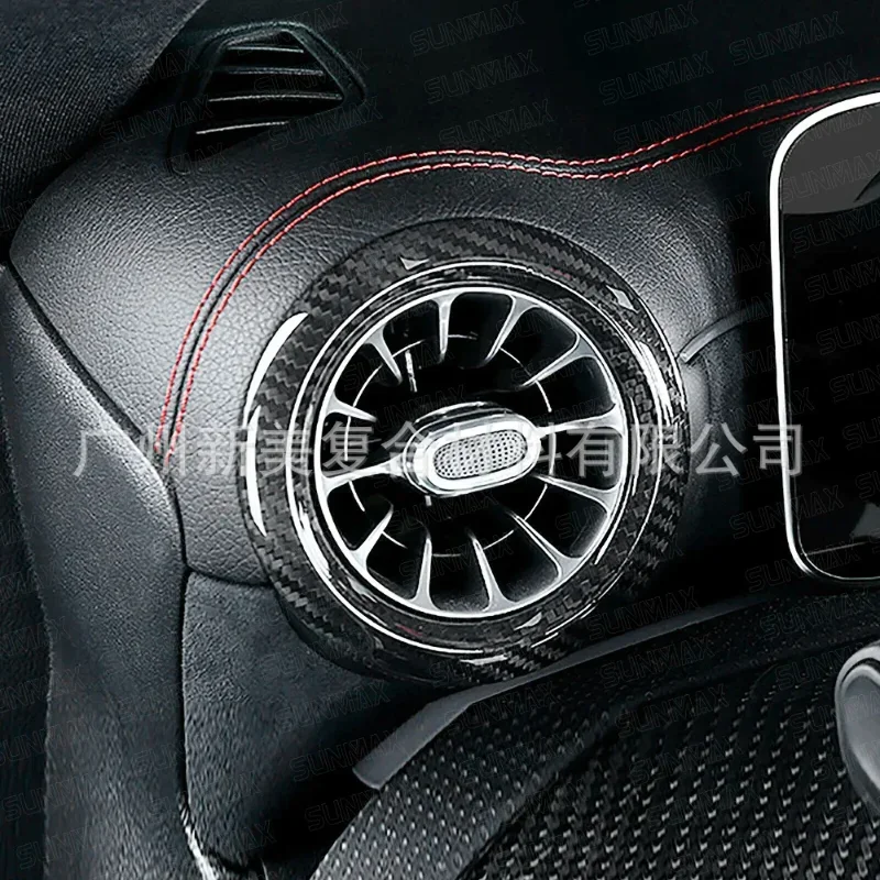 

For Mercedes-Benz A-Class For AMG CLA Real Dry Carbon Fiber Interior Glossy Air Vent Bezel Decoration Modification Accessories