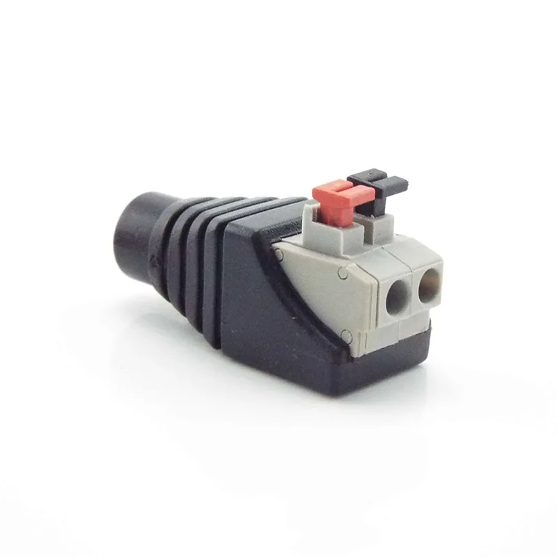 Conector de alimentación macho hembra DC RCA, conector de cable adaptador de audio de 5,5mm y 2,1mm para tira de luces LED RGB, cámara CCTV, 5 uds.