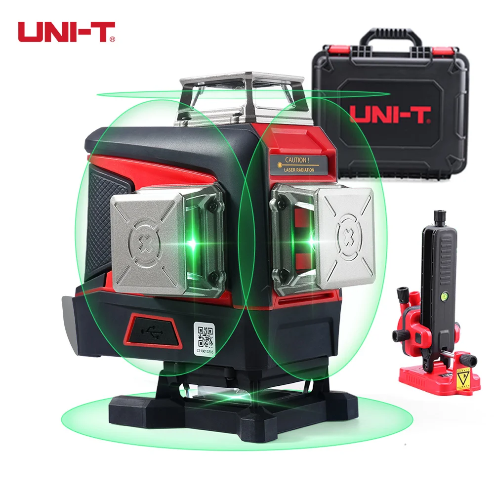 UNI-T 16Lines 4D Green Laser Level Tripod Green Horizontal And Vertical Cross Lines With Auto Self-Leveling Indoors and Outdoors