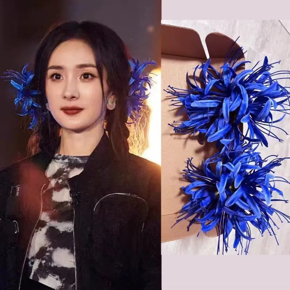 Lycorisradiata Flower Hair Clip Korean Style Cloth Simulation Flower Hairpins Hair Accessories Bohemian Style Hanfu Hair Stick - view 2