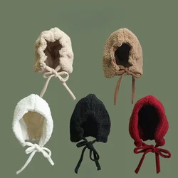 Protezione dell'orecchio inverno giapponese carino peluche Bomber cappello caldo e alla moda coreano dolce Bowknot berretto da donna cappuccio invernale