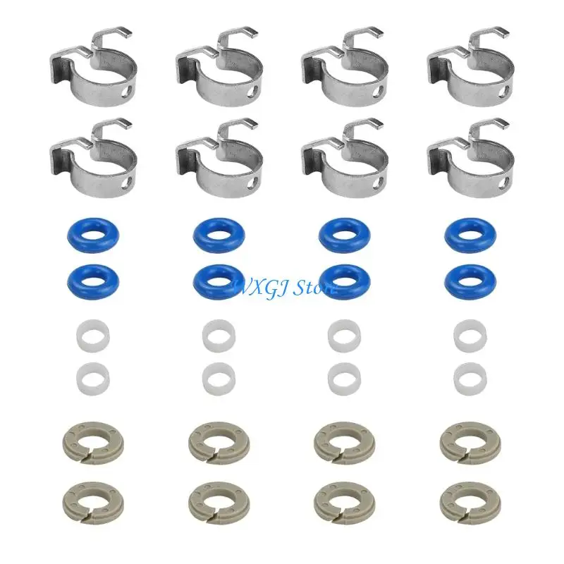 

37JE 8Pcs Injector Repair Seal with O-Rings Injector Maintenance Easy Installation LR037089 C2D24387 T2H33724