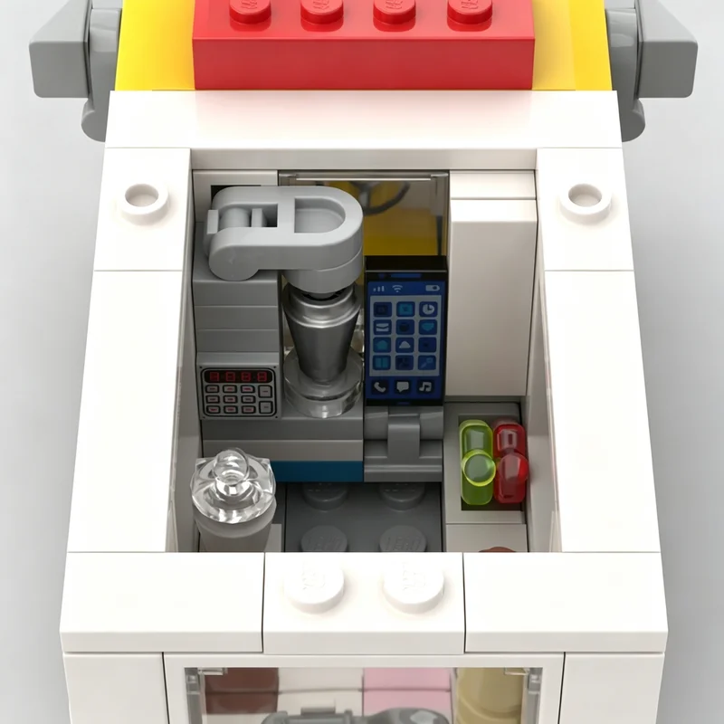 200PCS MOC City Cute Ice Cream Truck Vehicle Model Building Blocks DIY Assembly Gifts for Adults Collection Desktop