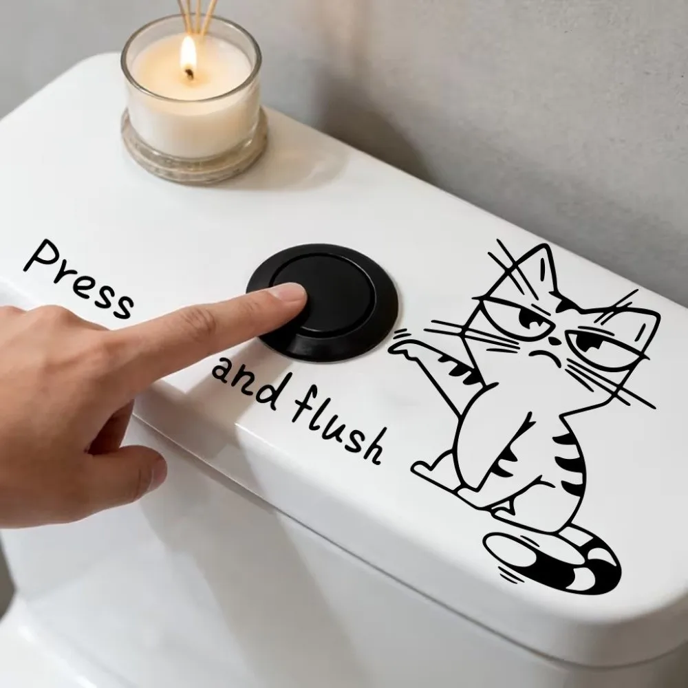 Cartoon Self-adhesive Toilet Sticker Waterproof PVC Bathroom Decal Decoration Funny Wall Sticker Home Decor