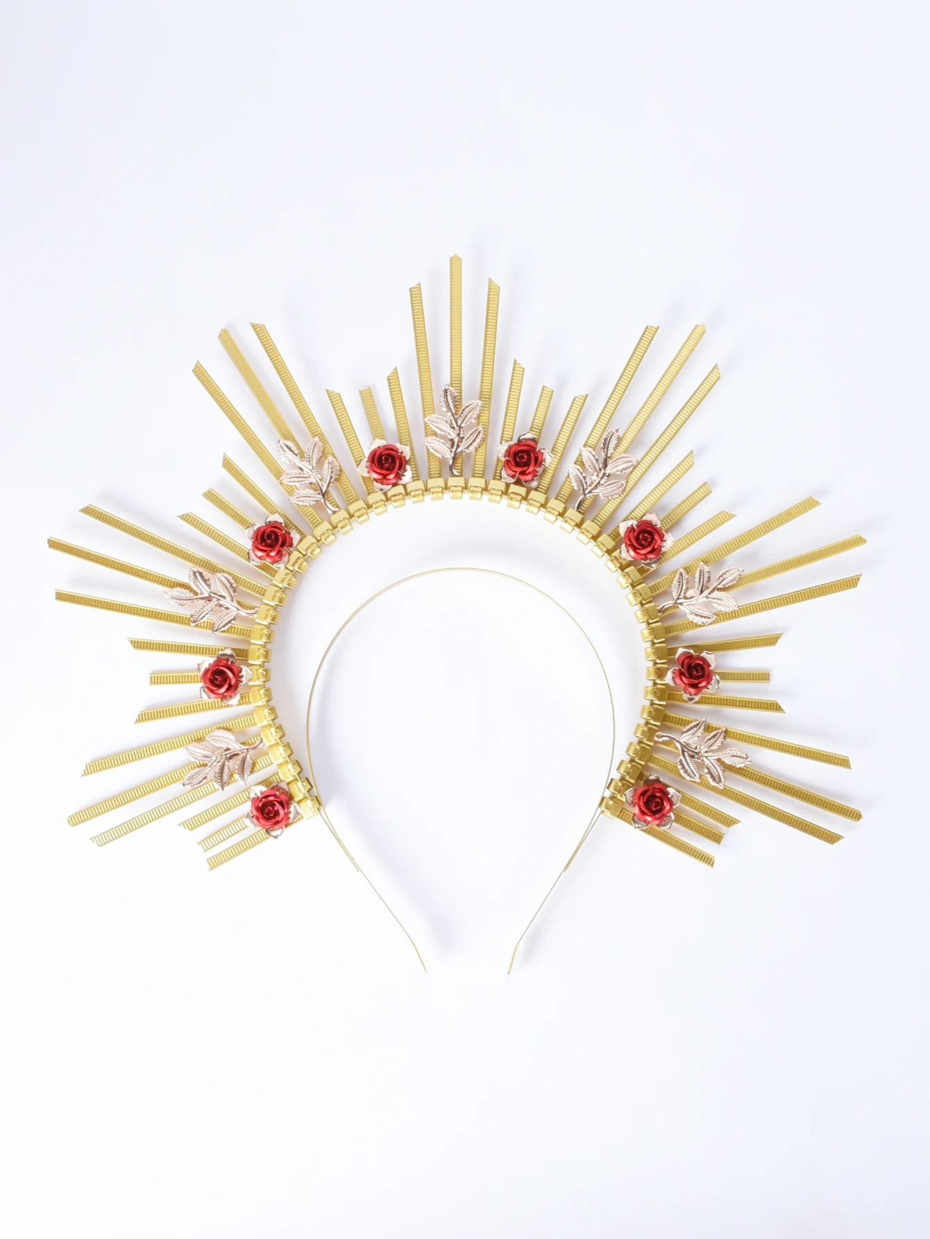 

Lolita KC Gold Halo Headband Sun Godmother's Crown Tiaras Headpiece Virgin Mary Gothic Headwear Fairy Goddess Hair Accessories