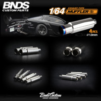 BNDS 1:64 Exhaust Pipe Muffler Racing Style Pedal Set Metal Modified Parts Mini Scale For Tomica Minigt Model Car Vehicle Toy