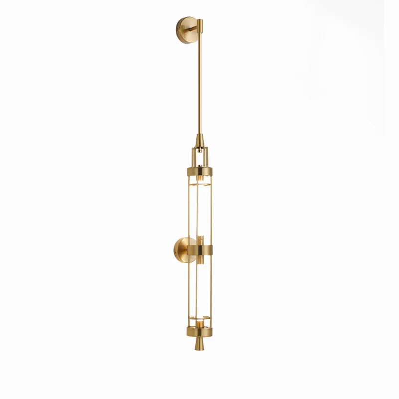 الحد الأدنى مصمم طويل القطب الحديد الجدار مصباح فندق اللوبي خلفية وحدة إضاءة LED جداريّة أضواء قاعة الطعام غرفة المعيشة مقهى الفن ديكور #5