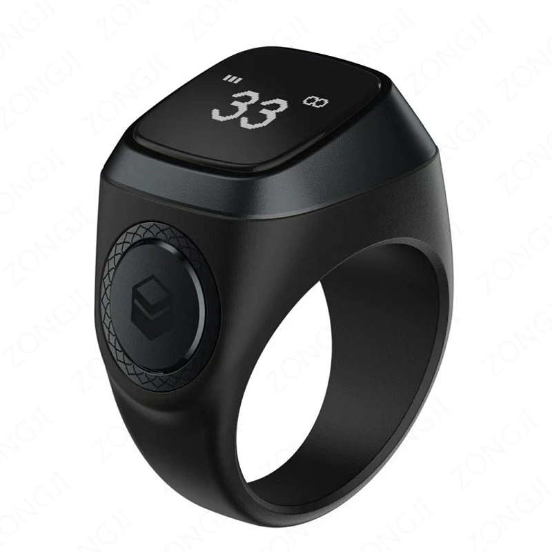 2025 IQibla Smart Zikr Ring louange Tasbih Tally compteur numérique électronique pour les musulmans heure de prière rappel de vibrations étanche