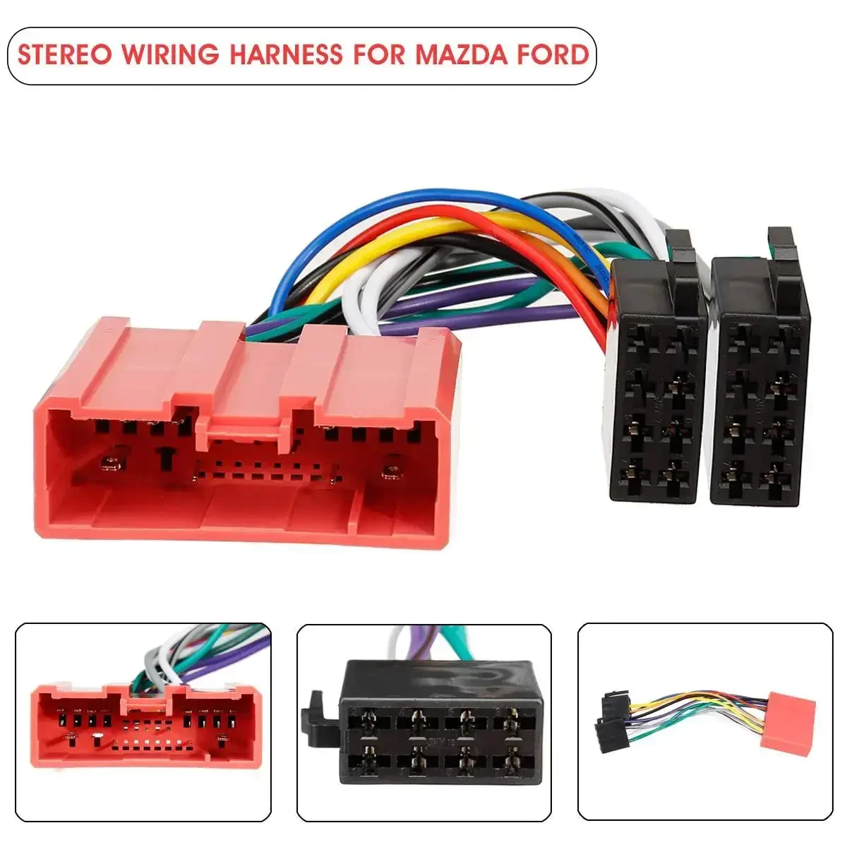 Car ISO Wiring Harness Adaptor Stereo Wire Cable ISO Radio Plug Adapter Connector For Ford Escape Ranger For Mazda 2 3 6