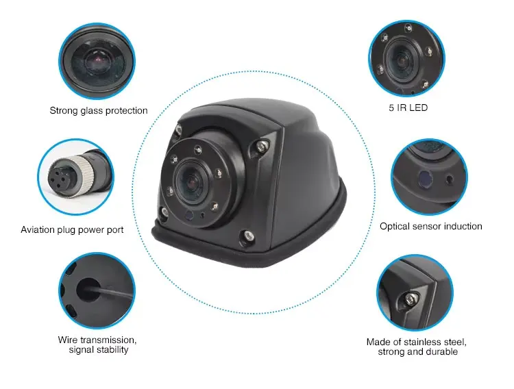 Side View Wide Angle AHD Night Vision Car Back up Bus Truck Vehicle Side Rear View Reverse Camera Blind Spot Detection Camera