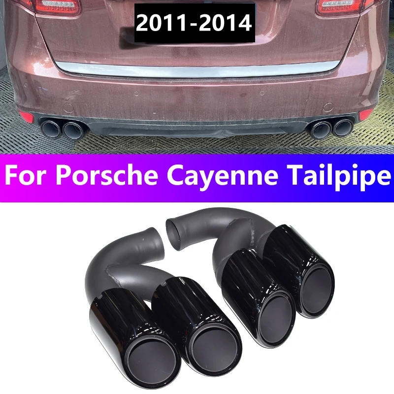 

For 2011 to 2014 Porsche Cayenne 958 Exhaust Pipe Upgrade GTS Model 304 Stainless Steel Black Muffler Tip