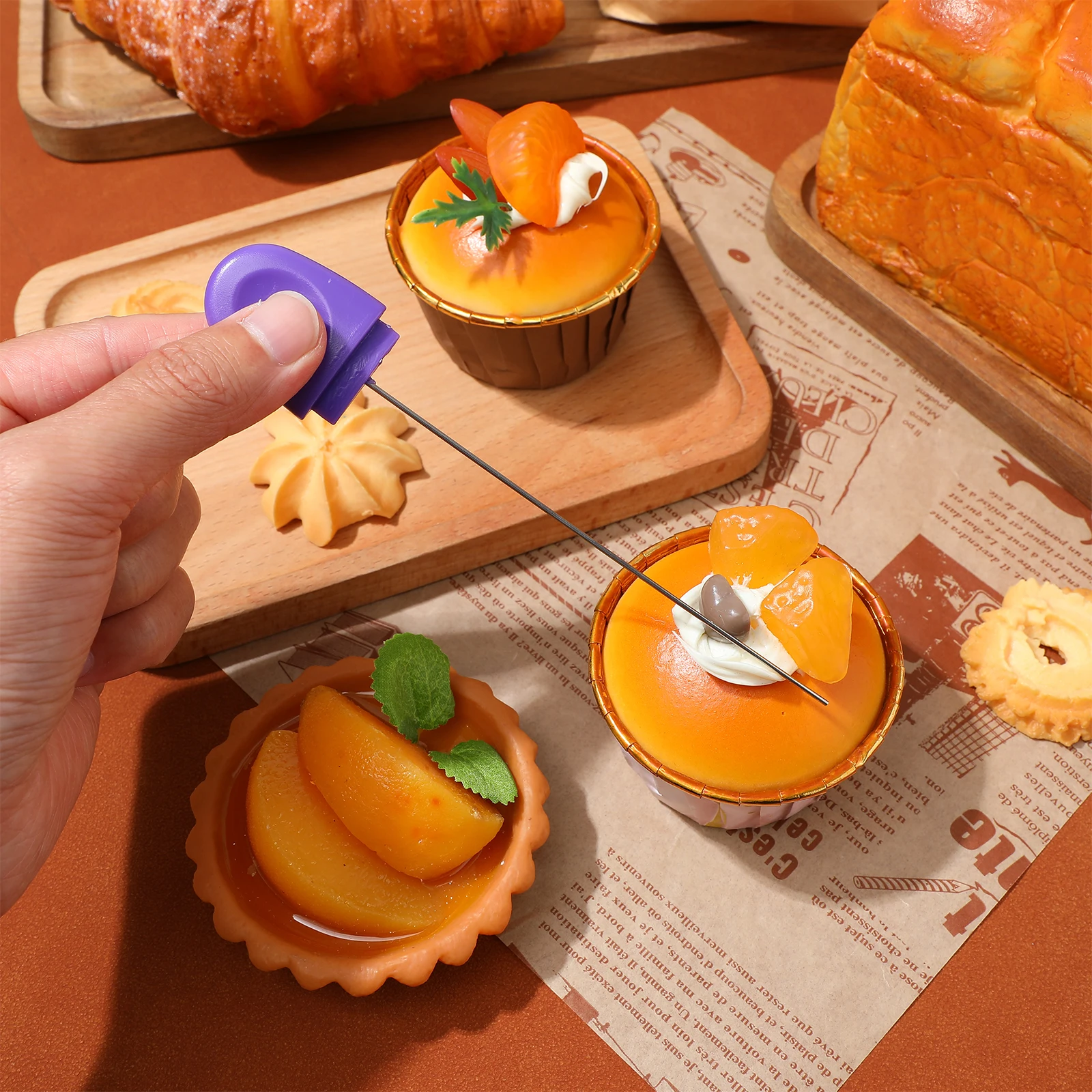 

2Pcs Stainless Steel Cake Tester Stick Set for Baking Perfect Cakes Brownies Cupcakes Muffins Non-Damaging DIY Kitchen Tool Cake