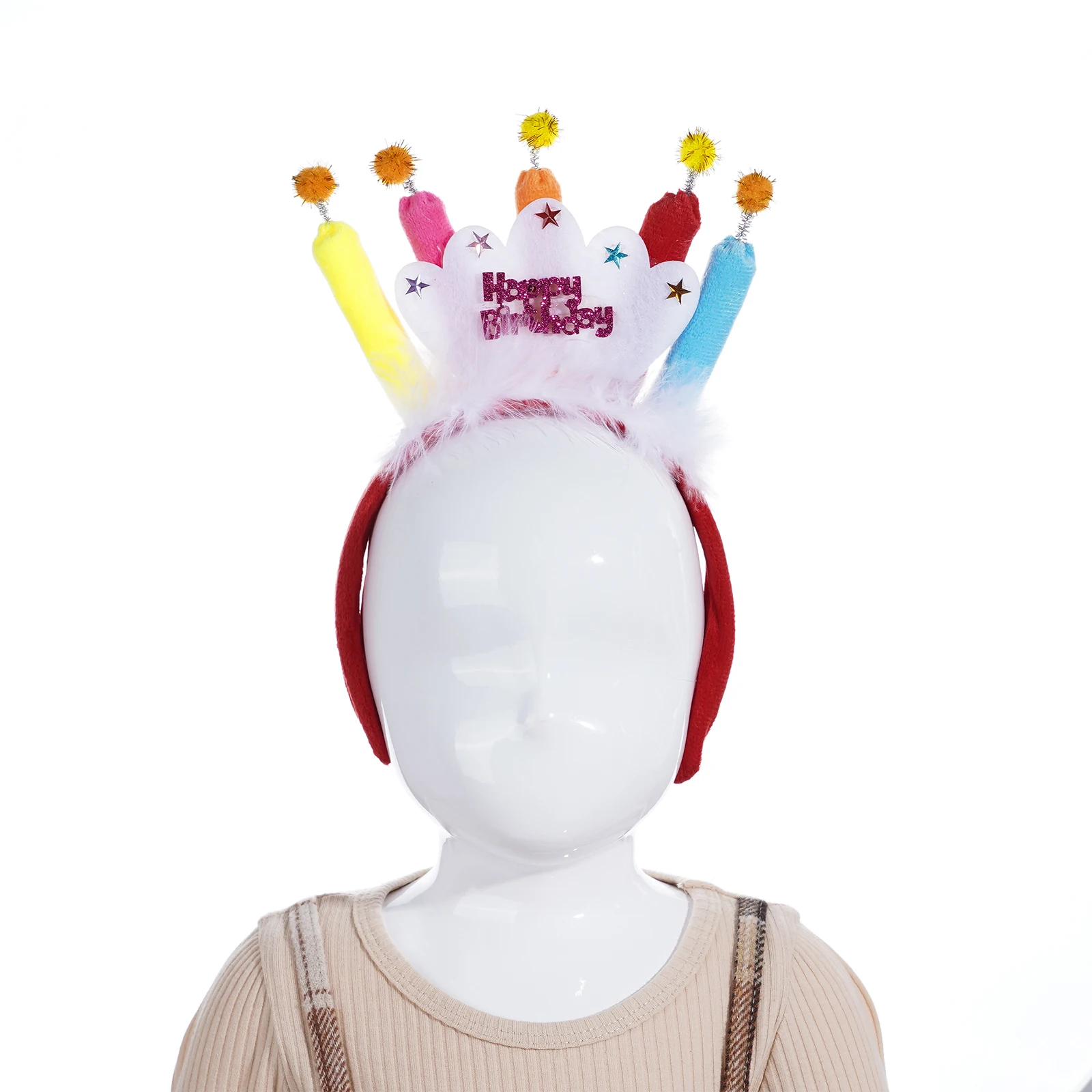 Diadema de pastel de vela de cumpleaños para niña, diadema de giro creativo lindo, decoraciones para fiesta de cumpleaños de Navidad, accesorios