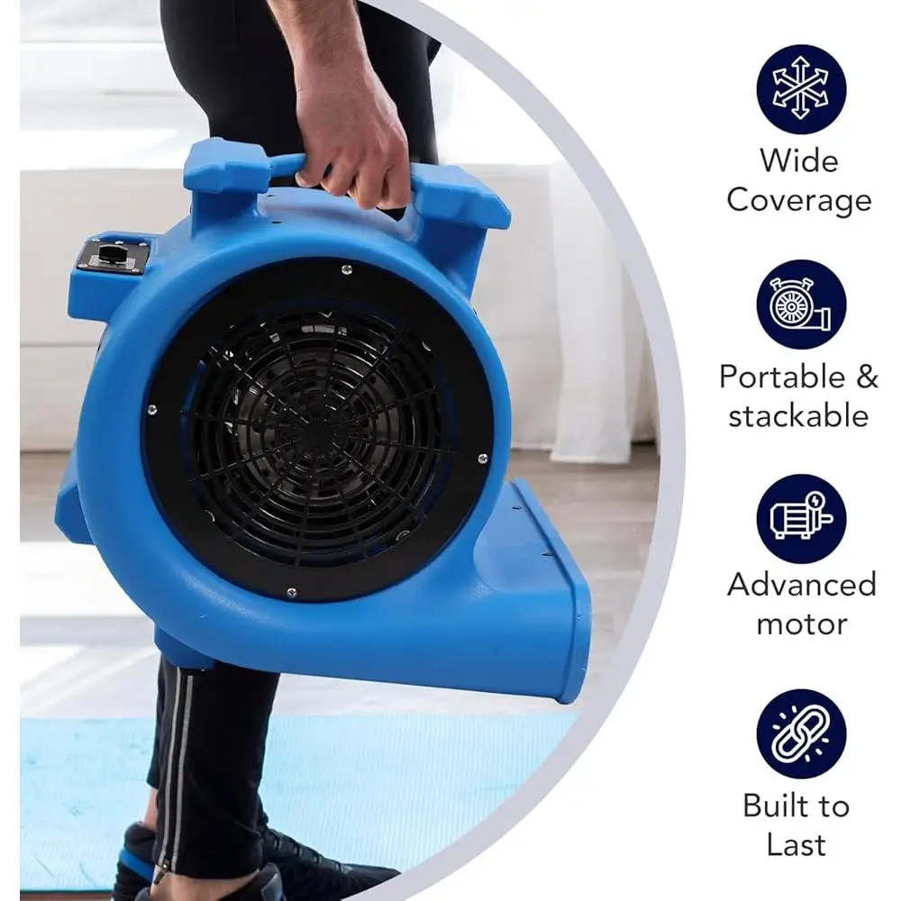 Sèche-sol robuste, 1HP, 3 vitesses, 4000 CFM, souffleur Portable, tapis et déversements à séchage rapide