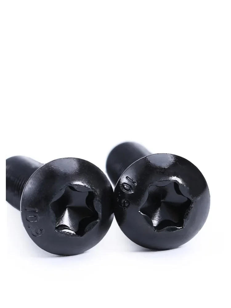 2~50pcs M3 M4 M5 M6 M8 M10 Black Torx Button Head Screw Grade 10.9 steel Six Lobe Torx Pan Round Head Bolt Length 4mm~30mm