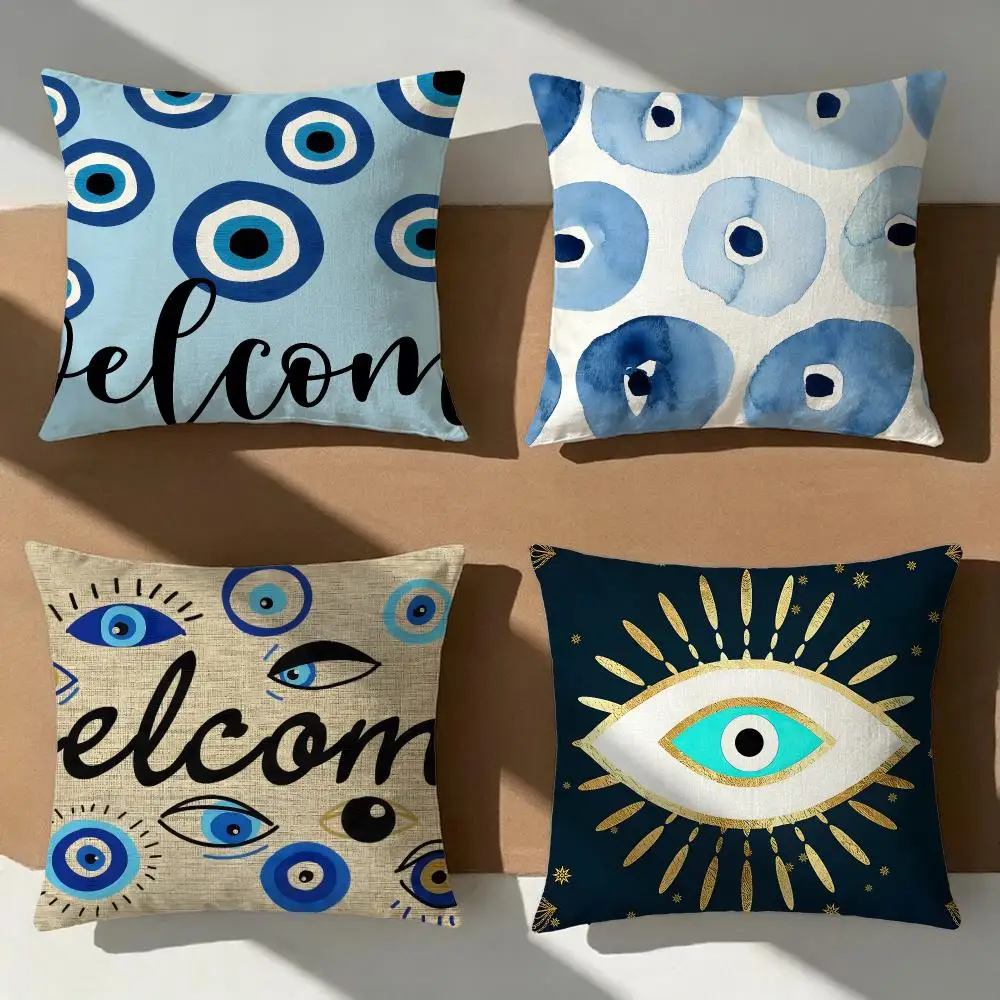 graphic Evil Eye Cushion Cover Pillow Cover Nordic Minimalist Throw DoubleSided Print Cushion Case for Sofa Bedroom Decor