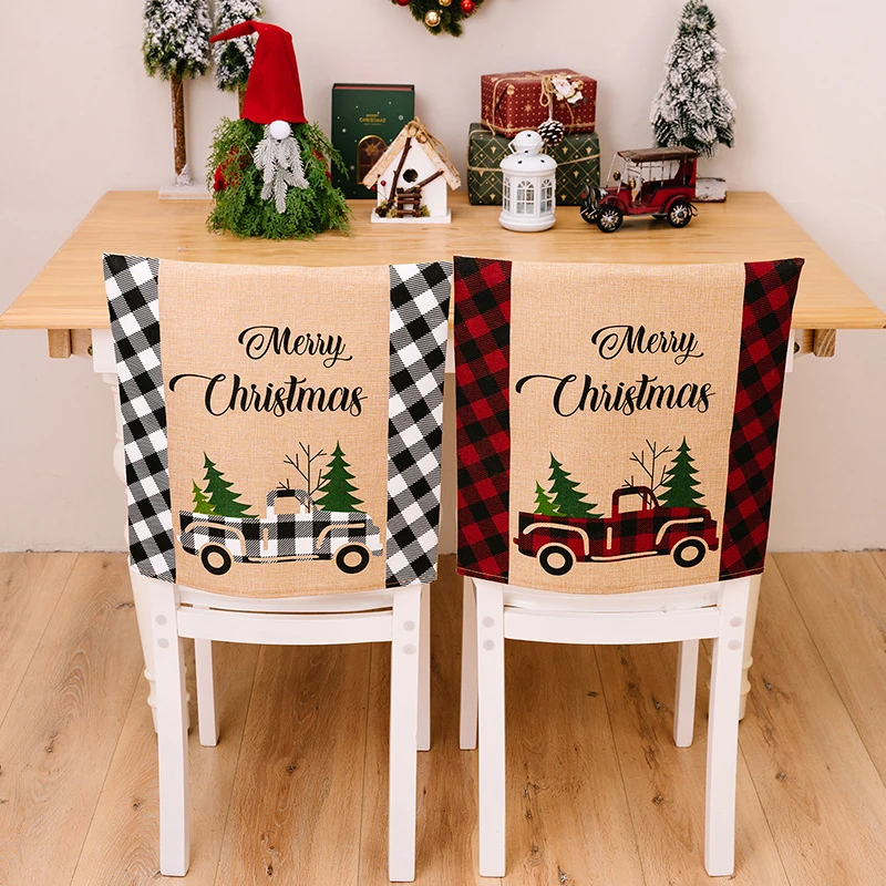 1Pc Christmas XmasStretch Banquet Chair Cover Santa Party DiningRoom Seat Decor For Kitchen Xmas Decoration