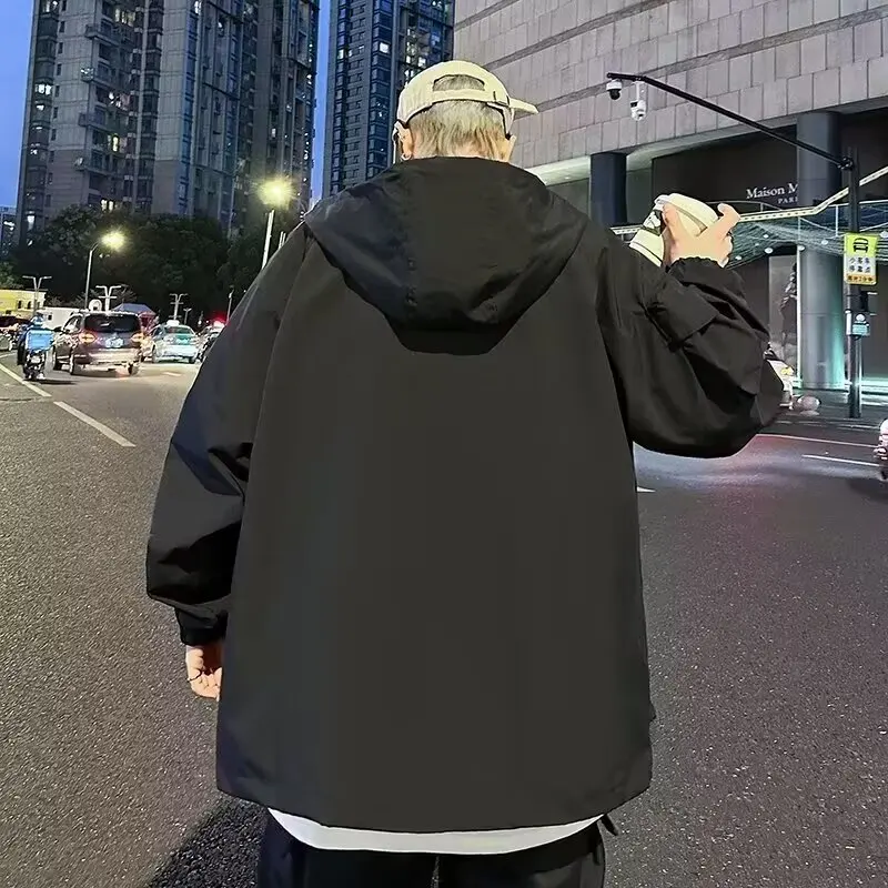 

Leisurely temperament Harajuku fashion hooded jacket for men, new versatile and minimalist trend