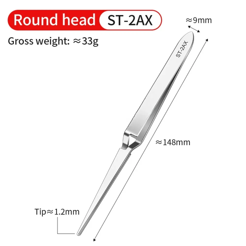 ملاقط عكسية من الفولاذ المقاوم للصدأ ملاقط صناعية مضادة للكهرباء الساكنة أدوات ملقط دقيقة غير مغناطيسية مقاومة للأحماض