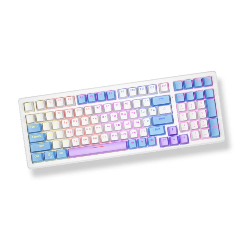 

Проводная механическая клавиатура K99 с закрытыми клавишами, возможностью горячей замены, красными переключателями, игровыми русскими кейкапами