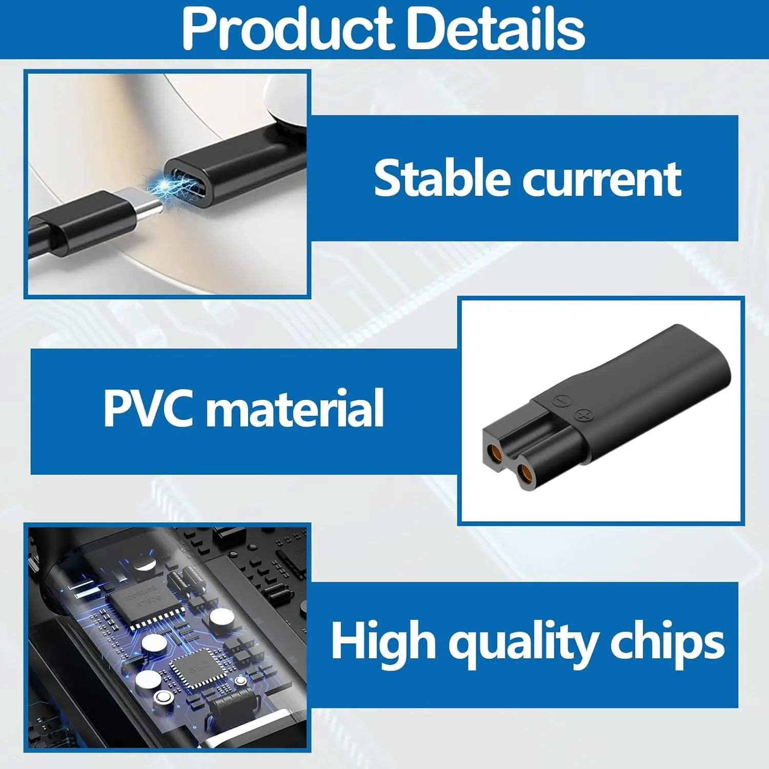 6 PCS Type-C Replacement Charger USB Adapter Suitable for All Kinds Electric Hair Clippers Beard Trimmers Shavers
