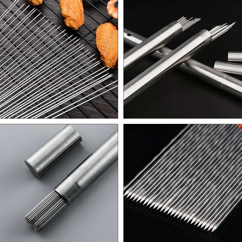 

100Pcs Reusable Stainless Steel Barbecue Skewers Durable Bbq Sticks for Outdoor Picnic Grilling Tools Grilling Skewers