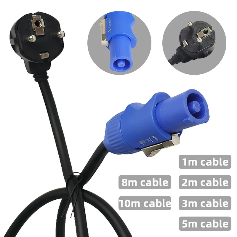 

European Plug 2-Pin Power Extension Cable 1/2/3/5/8/10m, 3x1.5mm² for Stage Lighting LED Beam Light