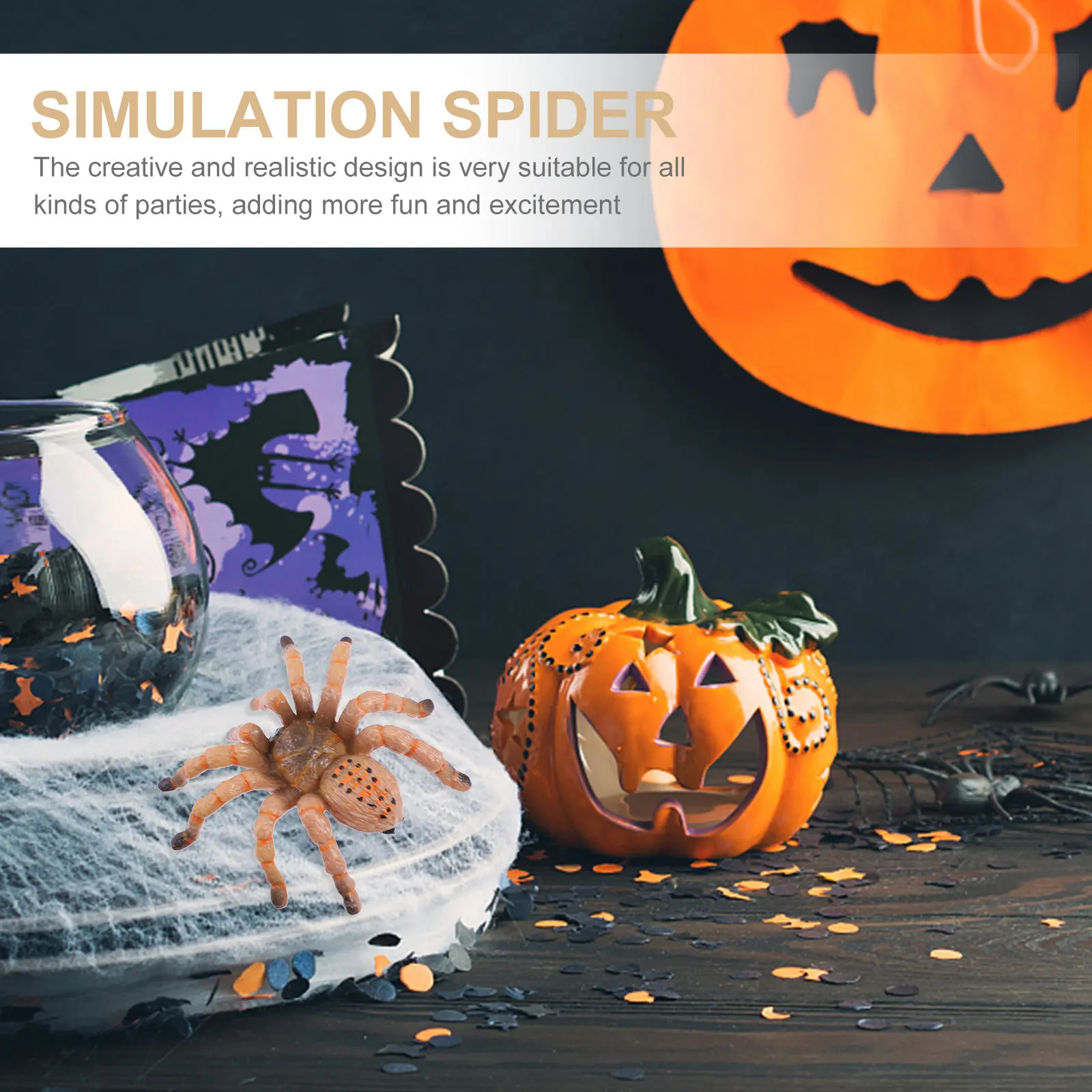 Realistic Plastic Spider Prop for Halloween Prank, Creepy Home Decoration & Party Simulation Toy