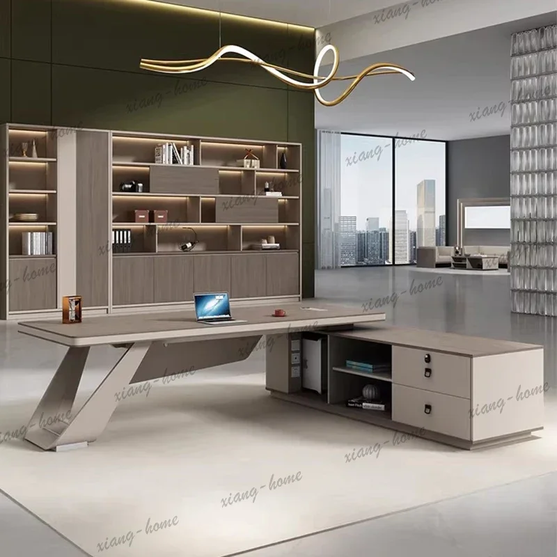 Factory Direct Modern Nordic Office Desk Aesthetic Luxury Design Storage Office Desk Reception Minimalist Display Escrivaninha H