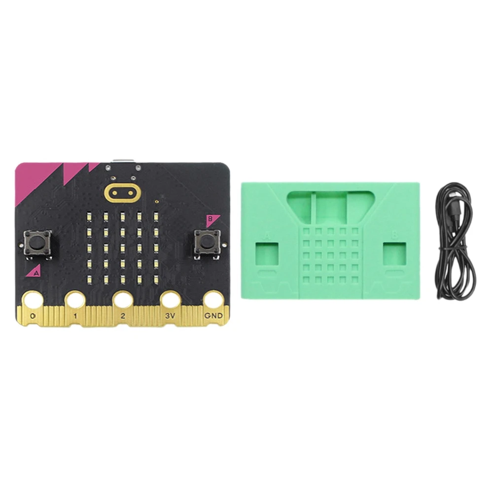 

BBC Micro:bit V2.2 Kit Built-in Speaker Mic Touch Programmable Learning Development Board Protective Case+USB Cable A