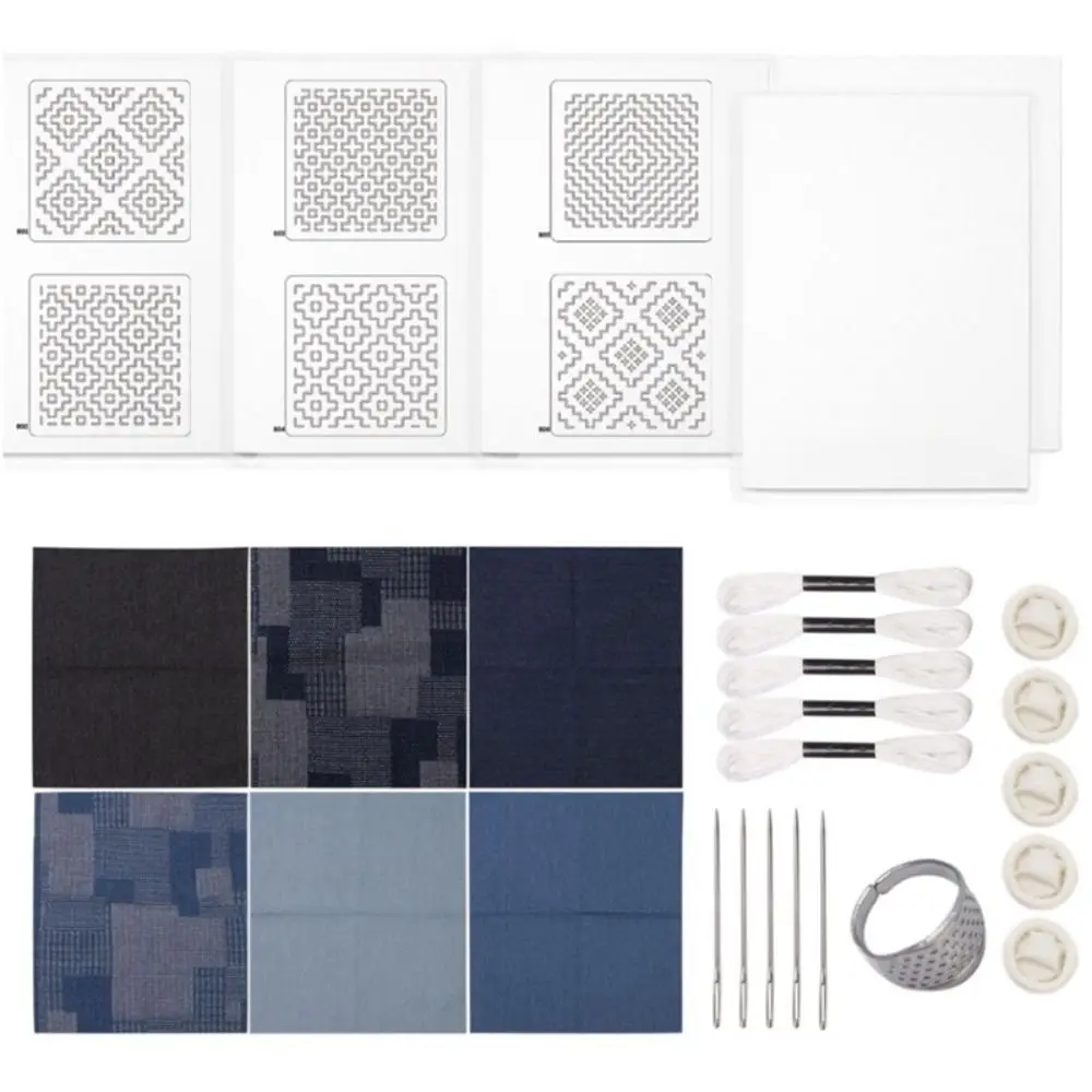 Water Soluble Sashiko Embroidery Beginner Set With Thread And Needles Soft Hand Embroidery Sashiko Kit Portable