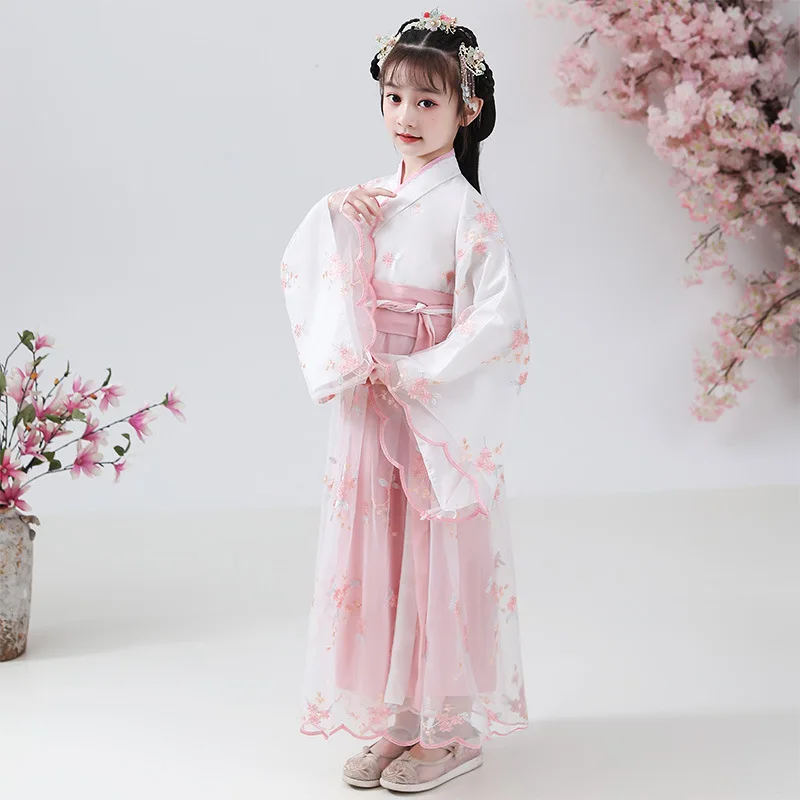 Chinese Traditional Clothes Hanfu Dress For Girls Fairy Dress Halloween Party Carnival Cosplay Costume Performance Han Fu Kids