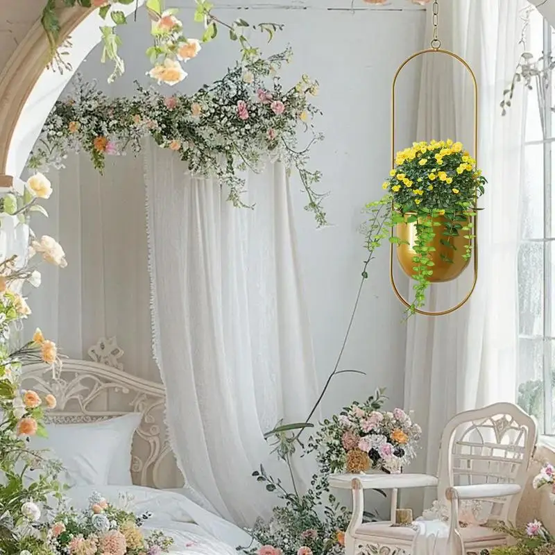 Потолочный горшок для растений, гидропонный горшок для растений, подвесной металлический хлорофитум, сочный горшок, декоративное украшение для дома, балкона