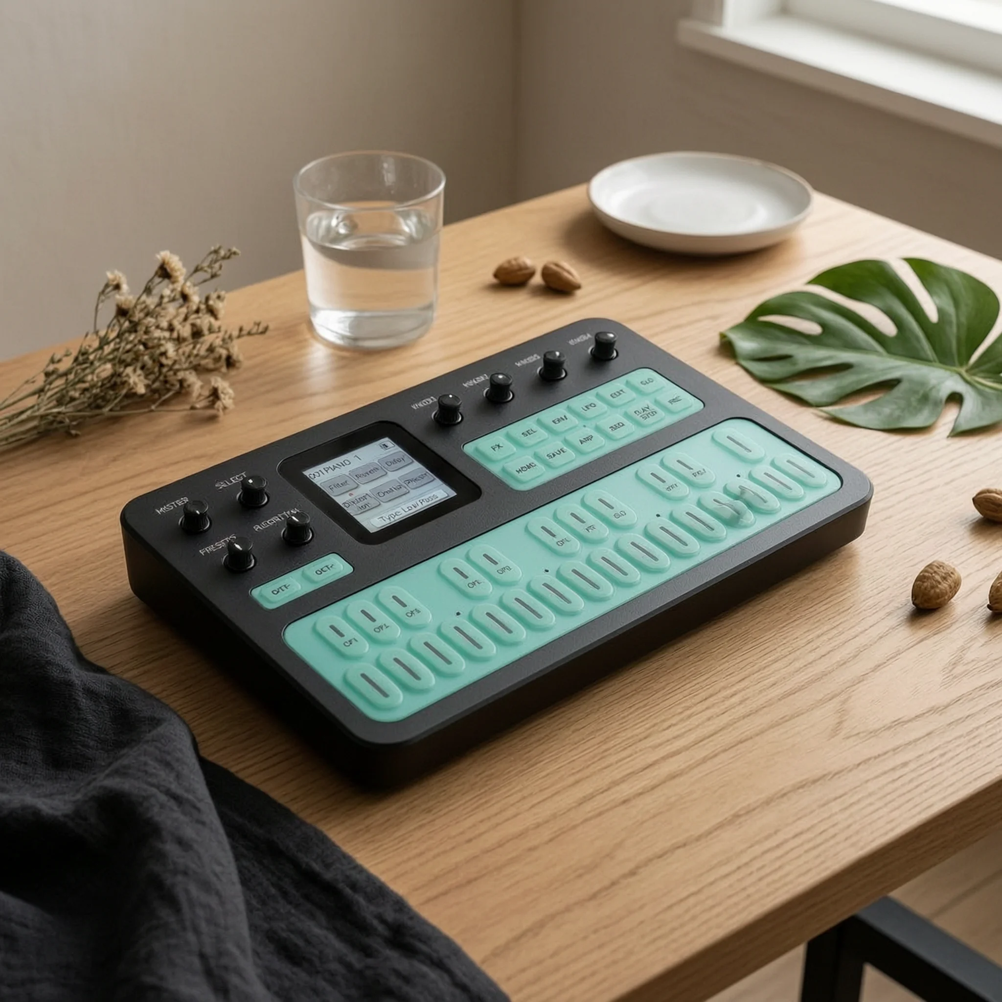 MIDI Keyboard Controller Compact USB MIDI Keyboard Controller Frequency Modulation Synthesizer Built-in Synthesizer with Touch