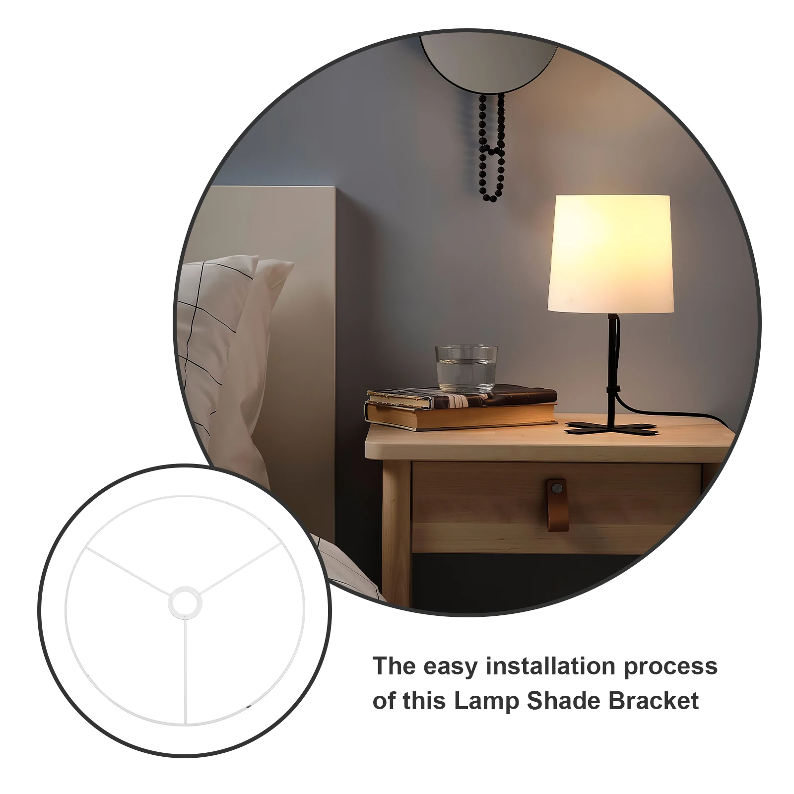 

Lampshade Holders Ring Metal Iron DIY Parts Vintage Ceiling Lamp Frame Durable Rust Resistant Home Office Lighting Support