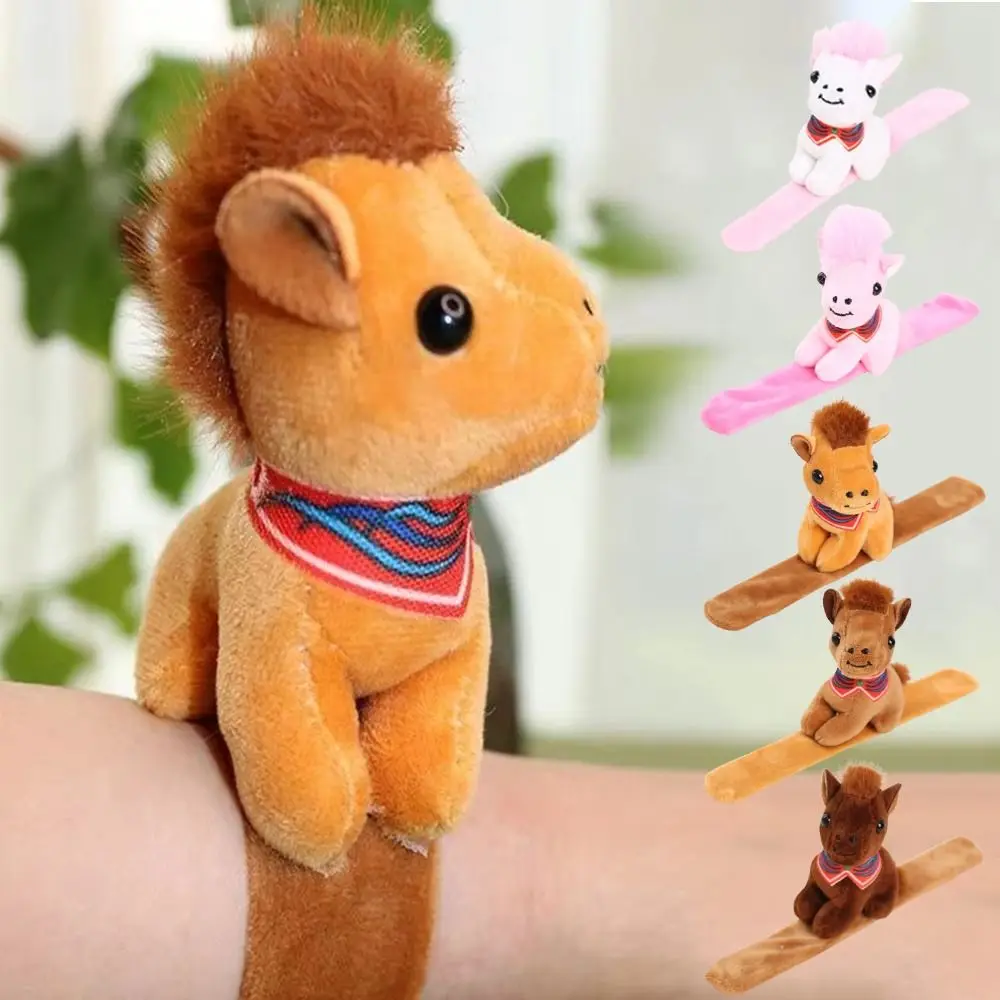 

Cute Zodiac Horse Slap Bracelet Soft Kawaii Horse Snap Bracelets 2026 Year of Horse Wrist Style Horse Clapper Wrist Strap
