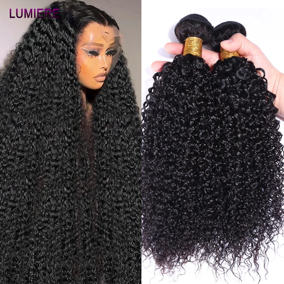 32 40 inch Peruvian Afro Kinky Clurly Hair Bundles Deal Human Hair Weave Bundles 12A Raw Human Hair Extensions For Black Women