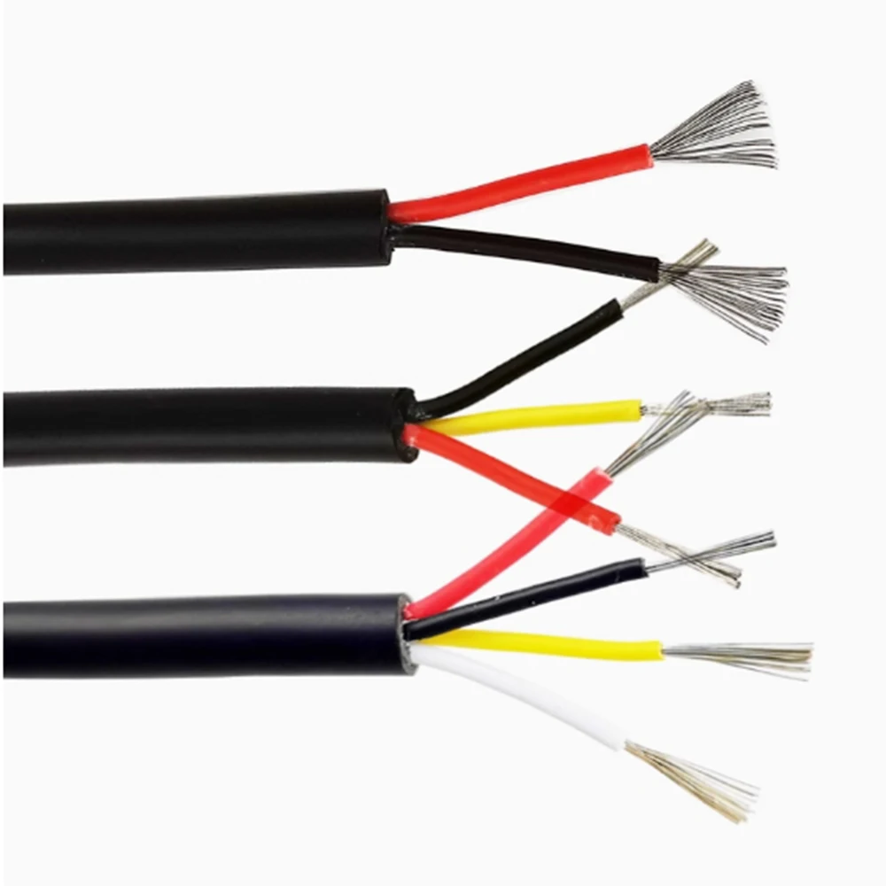 

10 метров 2C/3C/4C/5C 20AWG Многожильный кабель с оболочкой из ПВХ, луженый медный провод, аудиокабель, силовой кабель, провод
