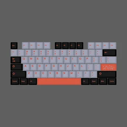 Geekark Black And Orange Grey Five Side Dye Sublimation Cherry Profile Keyboard Keycaps 40s QAZ Layout Kit Spacebar Alphas Kit
