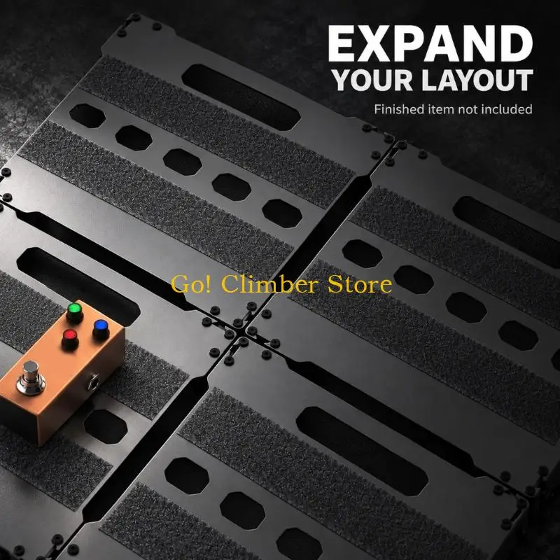 Q84C Effects Pedal Mounting Pedalboard with Oxidized Aluminum Alloy Surfaces, Integrated Rail Structure, and Non-Slip Feet for