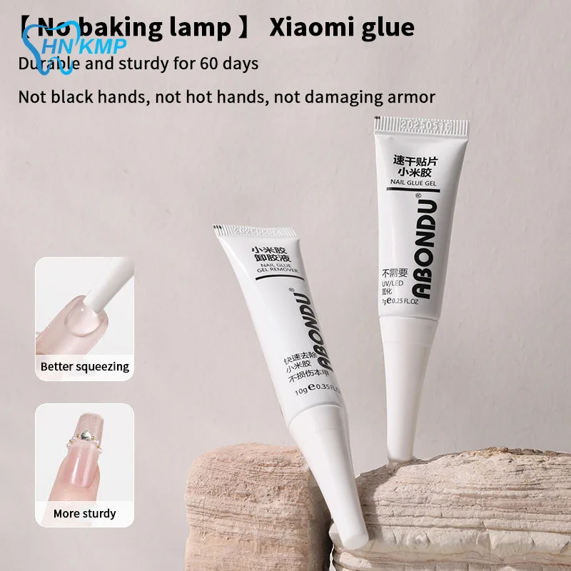 Sneldrogende stevige nagellijm met verwijderaar voor druk op nagels Tips Geen behoefte aan UV-lamp Langdurige nepnagelslijm