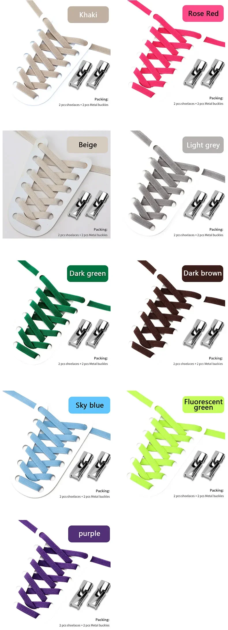 Neue Cross Lock Schnürsenkel für Sneaker ohne Binden, elastische Schnürsenkel, Schnürsenkel ohne Binden, Gummibänder, Schuhzubehör für Kinder und Erwachsene – Detail 10