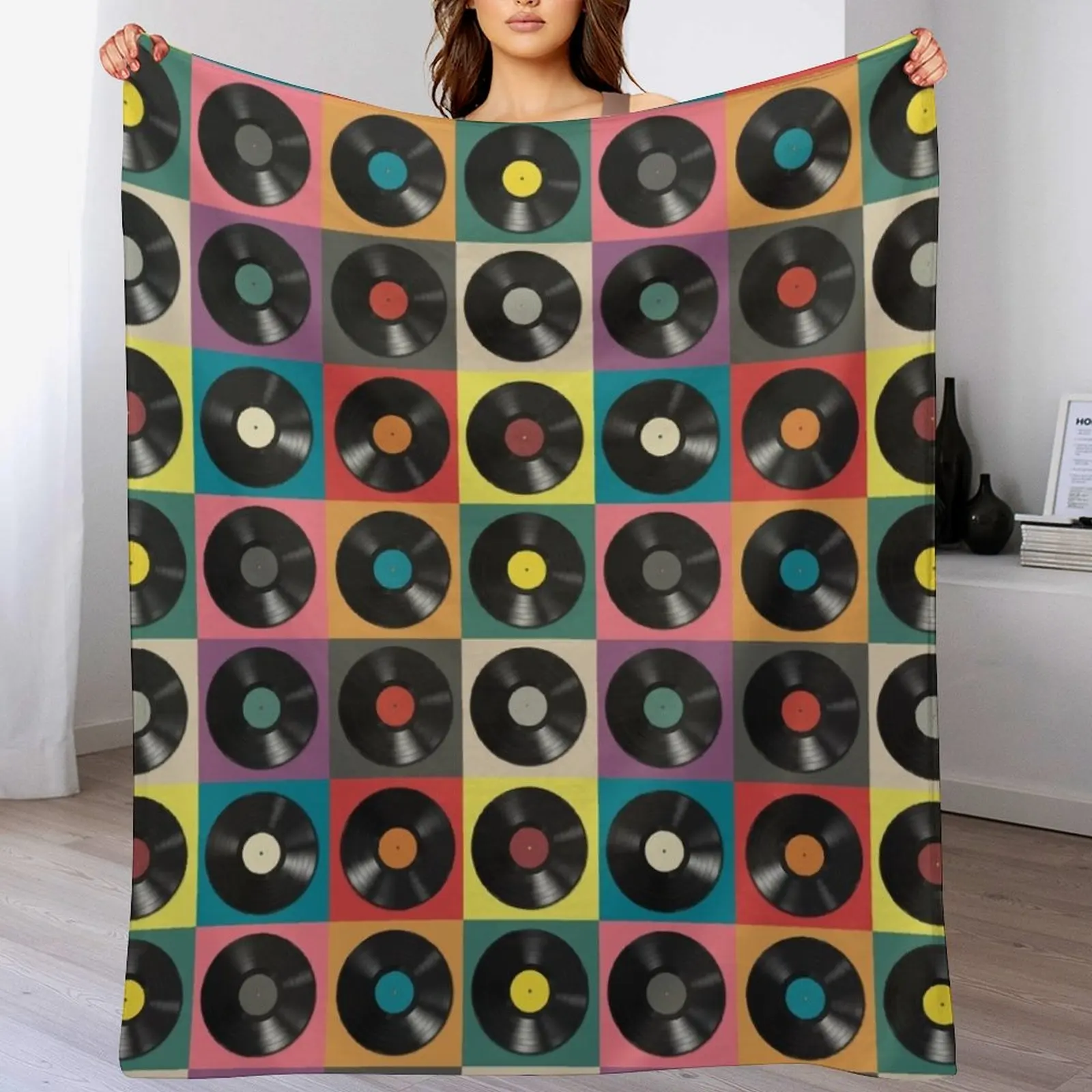 Discjockey Pattern | DJ Music Vinyl Turntables Throw Blanket Beautifuls Extra Large Throw Blankets