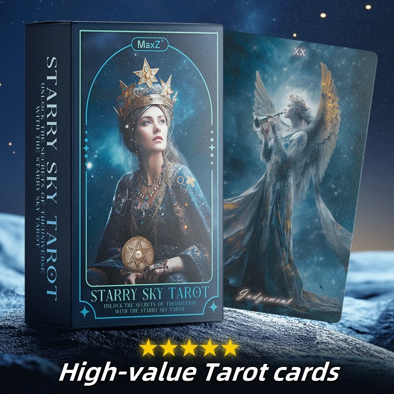 Cartas de Tarot de cielo estrellado profesionales genuinas, baraja de adivinación en inglés, francés, español, ruso, Oracle 78 para principiantes,