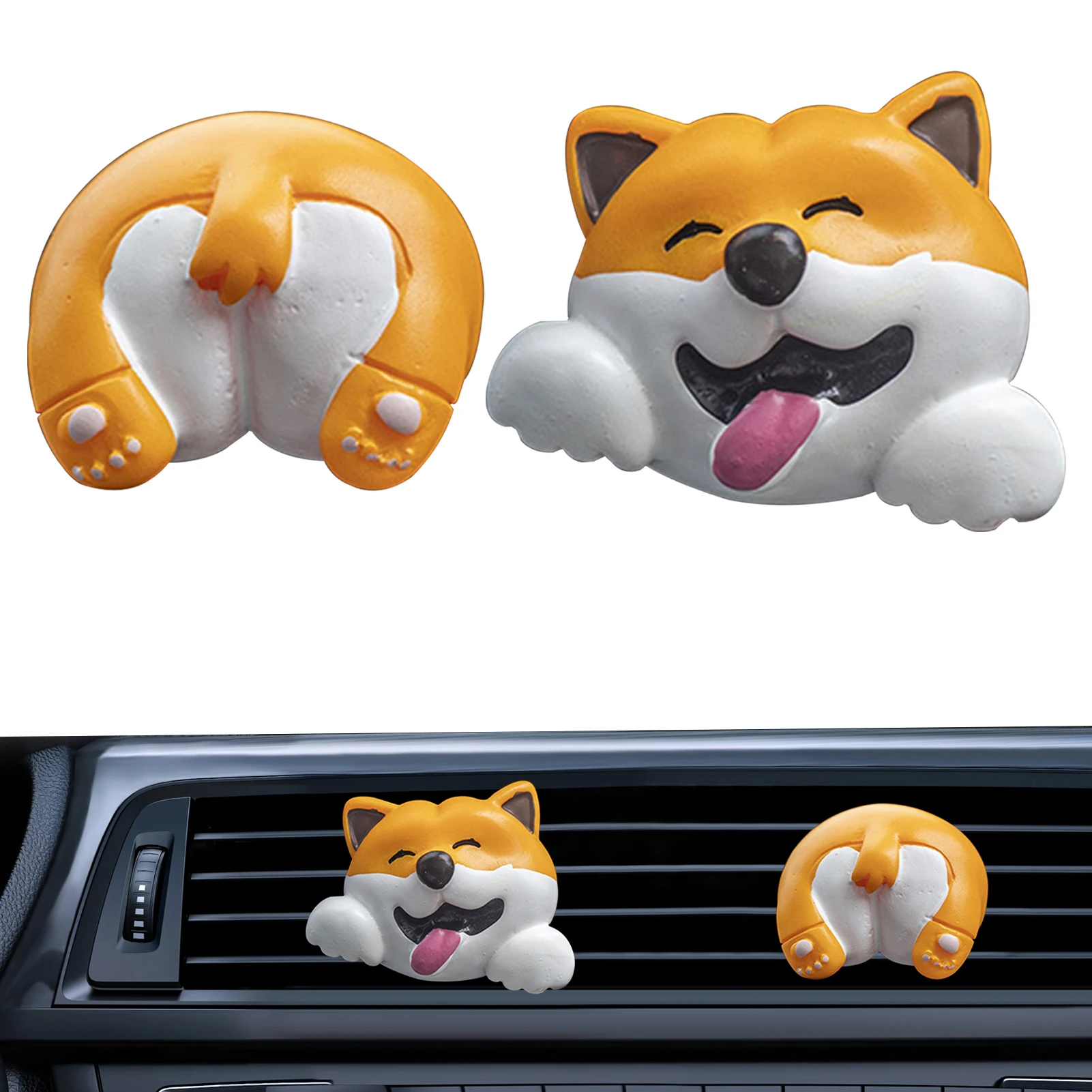 Bear Car Air Freshener Adorable Smiling Dog Car Scent Diffuser Cartoon Tiger Panda Pig Dog Decor Vent Wrap Air Freshener For Men