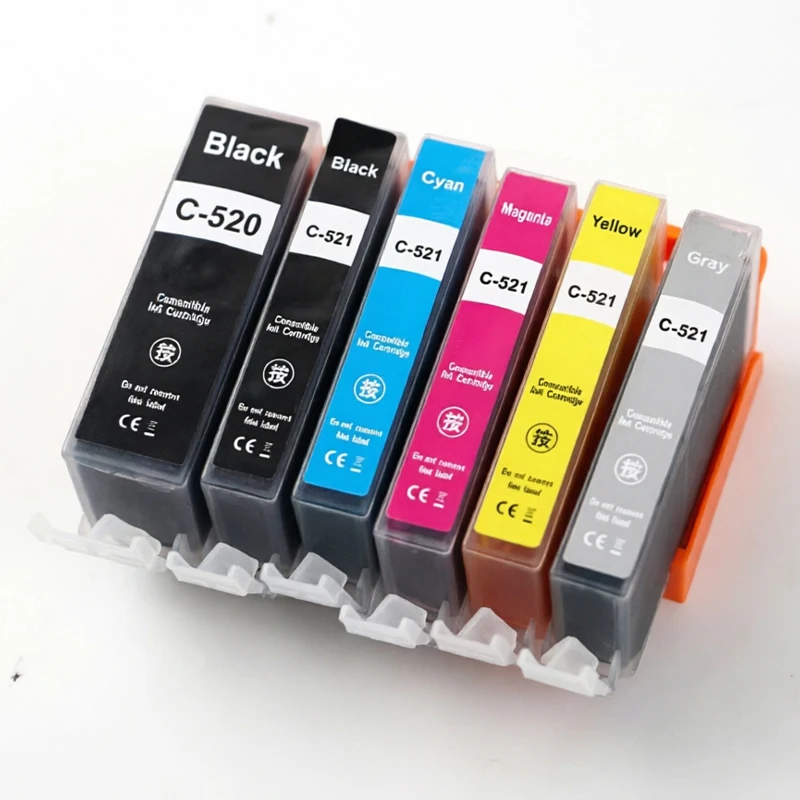 PGI-520 CLI-521 520 521XL Ink Cartridge Compatible For Canon PIXMA IP3600 IP4600 IP4700 MP540 MP550 MP560 MP620 MP980 Printer